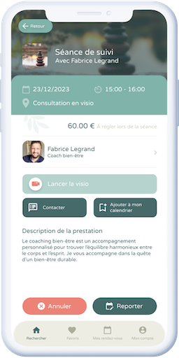 Détail d'un évènement dans l'application mobile Crenolibre